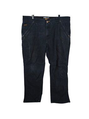 Ariat Mens Work Pants Black Size 40x30 Carpenter Cotton Durable Relaxed Fit